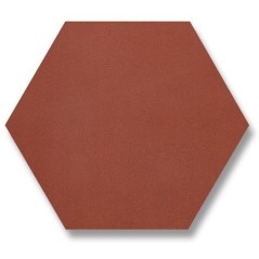 Carrelage en terre cuite rouge mécanique hexagonal 15x15cm, coté 8.5cm, épaisseur 9mm