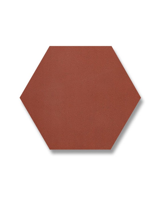Carrelage en terre cuite rouge mécanique hexagonal 15x15cm, coté 8.5cm, épaisseur 9mm
