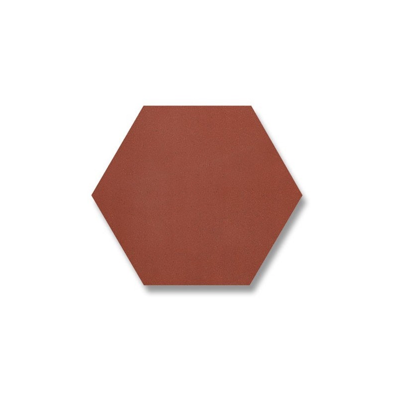 Carrelage en terre cuite rouge mécanique hexagonal 15x15cm, coté 8.5cm, épaisseur 9mm