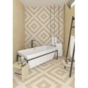 Carrelage effet bois aggloméré strié blanc mat, décor, sol et mur, 59.3x59.3cm rectifié, R10, V strand nenets naturel blanc