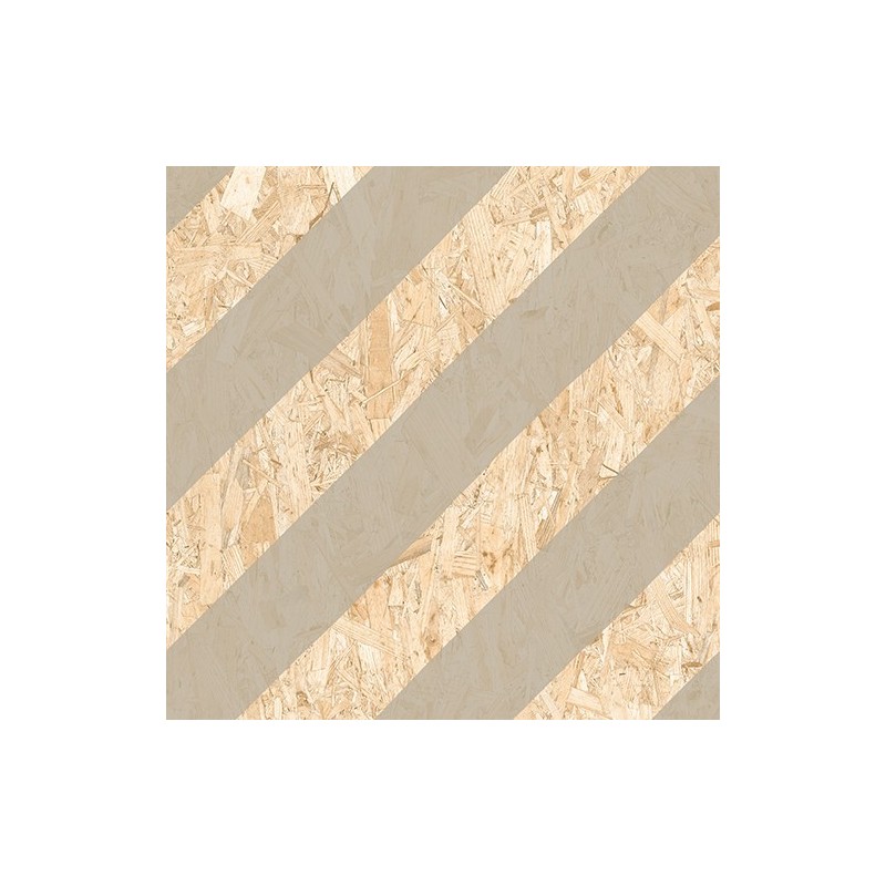 Carrelage imitation bois aggloméré strié taupe mat, décor, 59.3x59.3cm rectifié, R10, V strand nenets naturel cimento