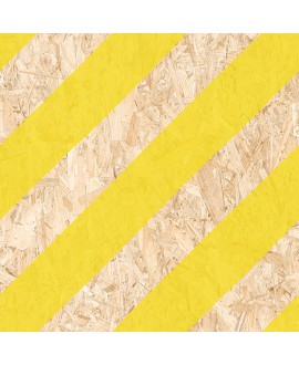 Carrelage effet bois aggloméré mat avec des bandes jaunes, décor, 59.3x59.3cm rectifié, R10, V strand nenets naturel jaune