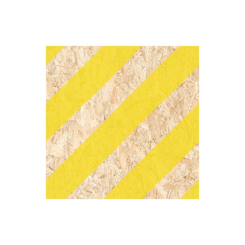 Carrelage effet bois aggloméré mat avec des bandes jaunes, décor, 59.3x59.3cm rectifié, R10, V strand nenets naturel jaune