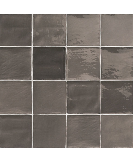 Carrelage imitation zellige brillant gris foncé nuancé 10x10cm, natstowmixgrafite