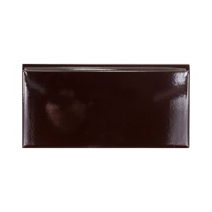 Plinthe marron foncé brillant à bord arrondi 10x20cm, exaP7521 livraison gratuite france métropolitaine